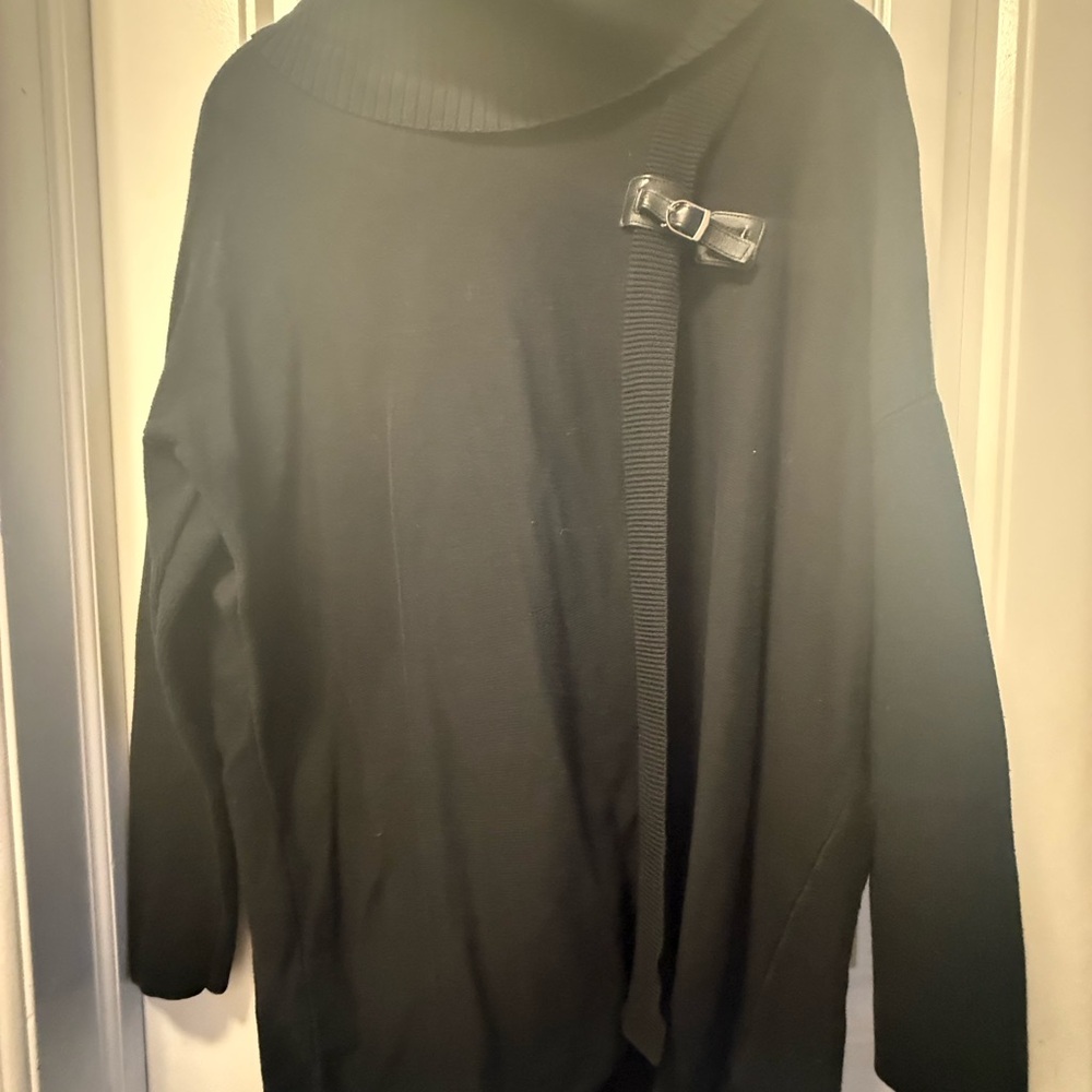 Guess Black Cowl Neck Sweater with Buckle